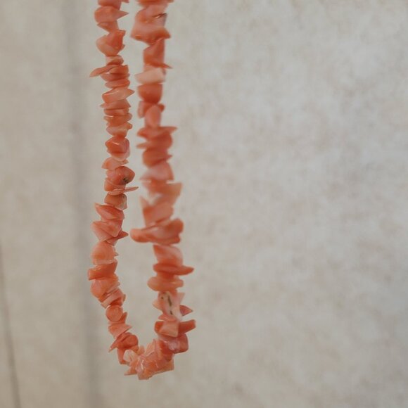 Coral Necklace Orange Choker Vintage - Picture 11 of 12